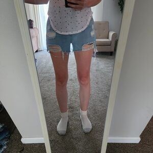 Frayed Jean Shorts